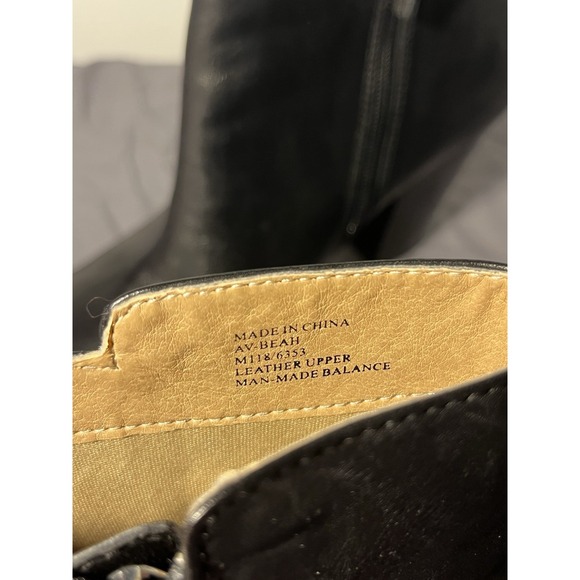 Women's 9.5 Adrienne Vittadini Black Booties Heel Dress Boot Side Zipper - Picture 7 of 13